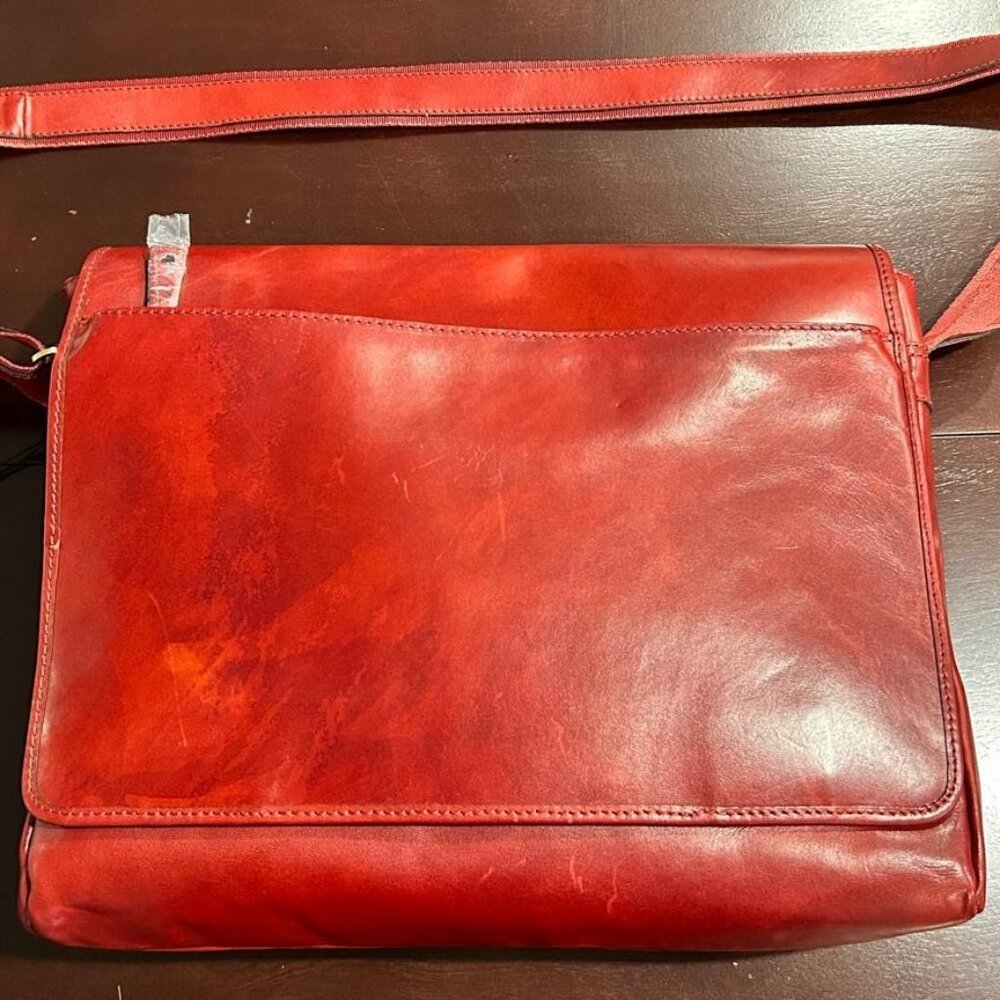 Genuine Italian Leather Messenger Bag - Unisex